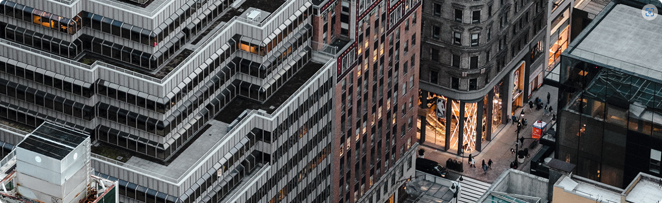 Modern cityscape with abstract building