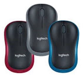 Logitech M185 Wireless Mouse (Gray / Blue / Red)