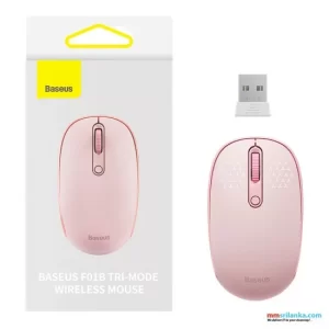 BASEUS F01B CREATOR TRI-MODE BLUETOOTH & WIRELESS MOUSE BABY PINK