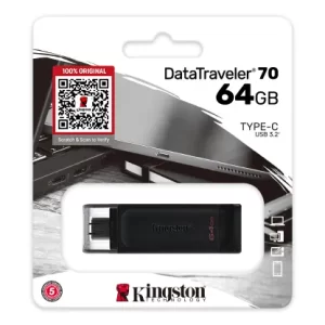 KINGSTON ORIGINAL DATATRAVELER 70 128GB USB 3.2 FLASH DRIVE - TYPE C