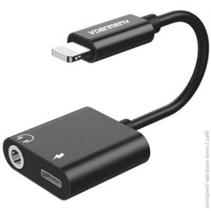 VDENMENV DU08 LIGHTNING TO DUAL PORT DIGITAL 3.5MM AUDIO CONVERTER