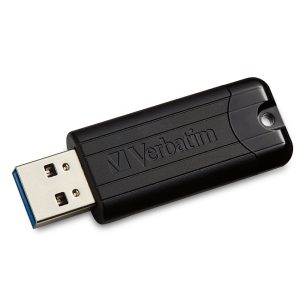 VERBATIM PINSTRIPE USB 3.2 G1 DRIVE - 64GB - BLACK